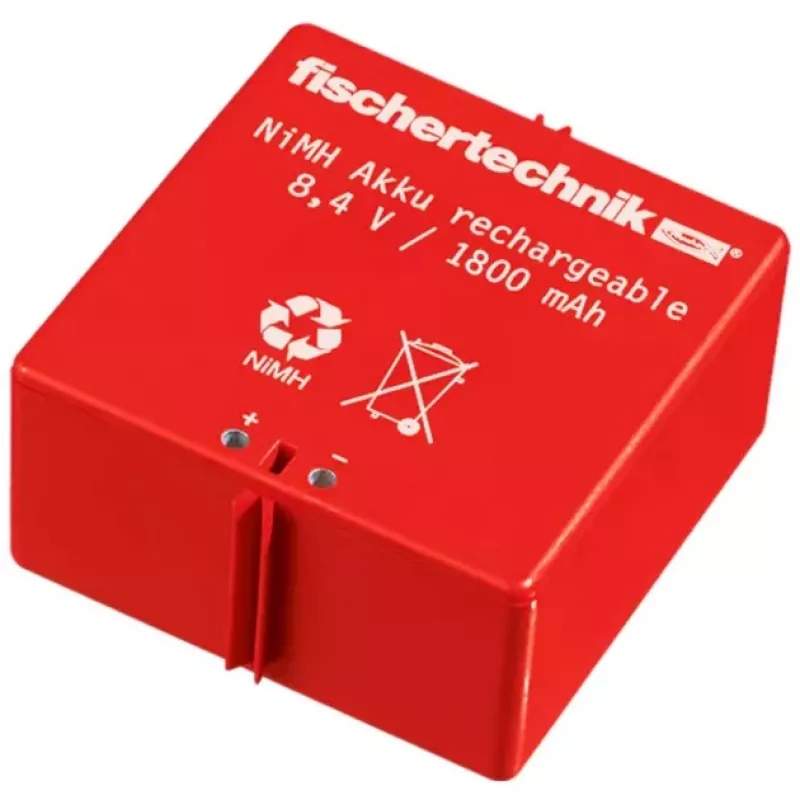 Fischertechnik 34969 σετ επαναφορτιζόμενων μπαταριών με φορτιστή, NiMH 1,8 Ah, κόκκινο
