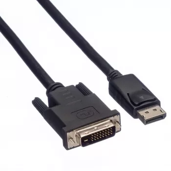 Roline - Καλώδιο βίντεο - DisplayPort (Α) σε DVI-D (Α) - 2 m - βίδες τύπου πεταλούδας - Μαύρο