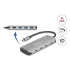 USB-C Hub DELOCK 64323 — USB 3.2 Gen 2 Type-C-Host, HDMI + 2× USB-A + 2× USB-C, 10 Gbit/s, γκρι