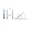 Unitek OT155SL πτυσσόμενη βάση laptop, αλουμίνιο, ασημί