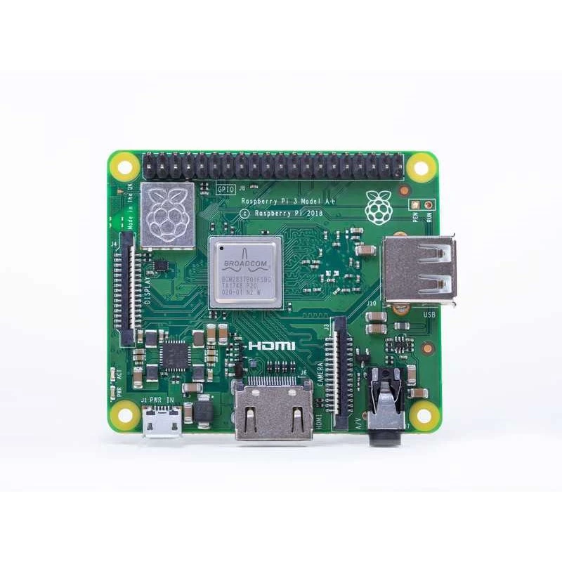 Raspberry Pi 3 Model A+ - Υπολογιστής μονής πλακέτας - Broadcom BCM2837B0 / 1,4 GHz - RAM 512MB - 802,11a/b/g/n/ac, Bluetooth 4,2 (Raspberry Pi 3 Model A+)