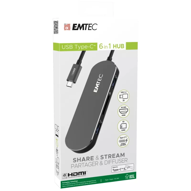 Hub Type-C Emtec T650C