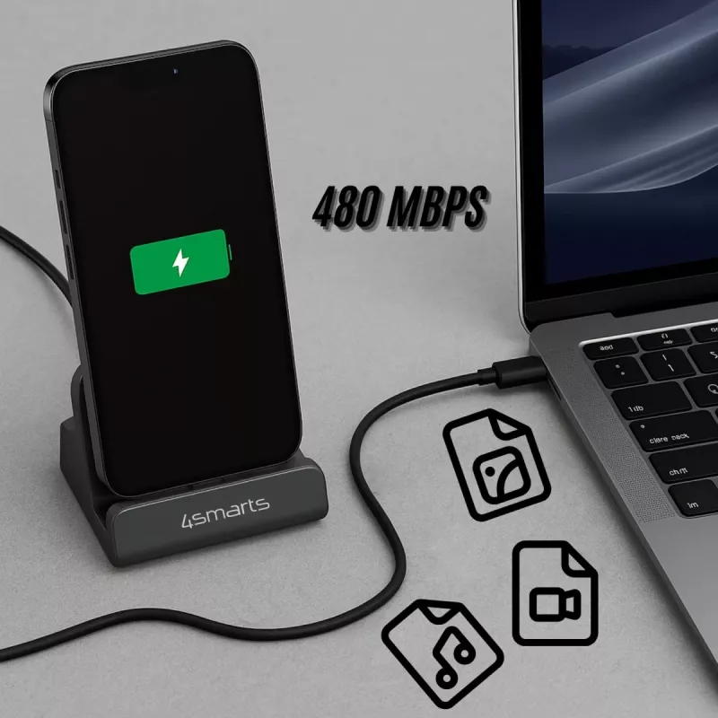 4smarts Βάση φόρτισης VoltDock USB-C 60W Γκρι (541426)