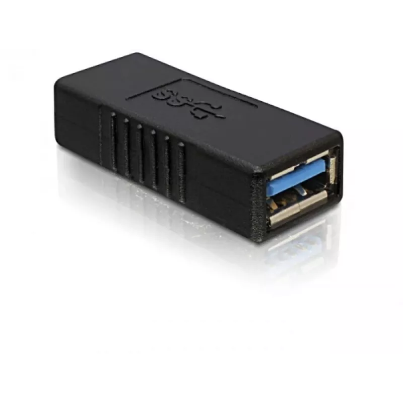 DELOCK προσαρμογέας USB 3.0-A USB-A σε USB-A μαύρο, μεταφορά δεδομένων USB 3.0