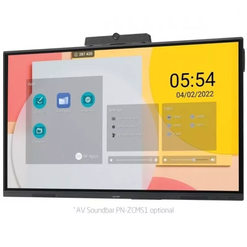 Sharp PN-L752B διαδραστικός πίνακας 190,5 cm (75 ίντσες) 3840 x 2160 pixel Οθόνη αφής Μαύρος
