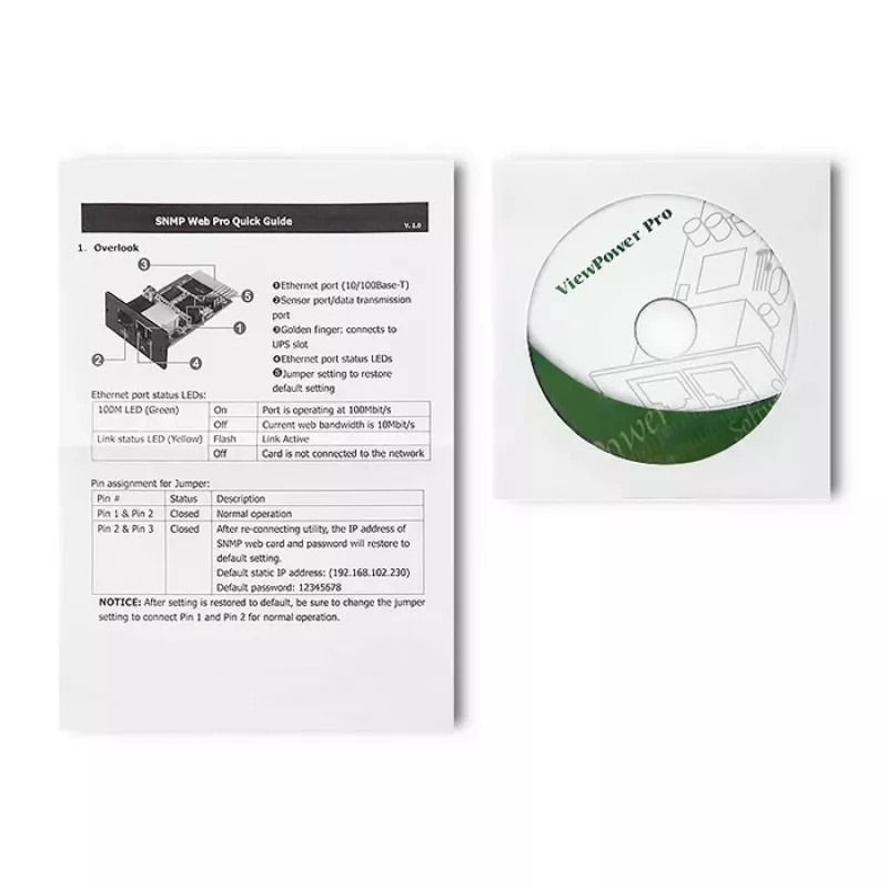 Μονάδα SNMP QOLTEC 50389 για σύστημα αδιάλειπτης παροχής ισχύος