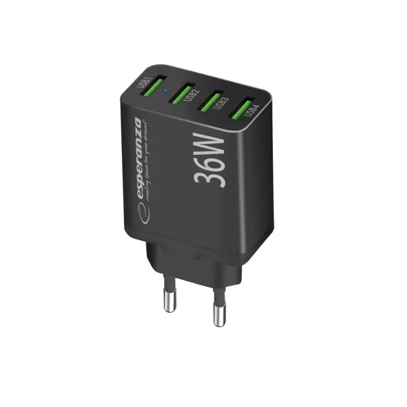 Esperanza EZC107K φορτιστής τοίχου 36W μαύρος