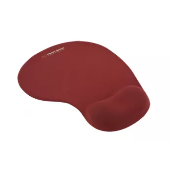 Mouse pad ESPERANZA EA137R — κόκκινη επιφάνεια gel, αντιολισθητική βάση, ενσωματωμένο στήριγμα καρπού
