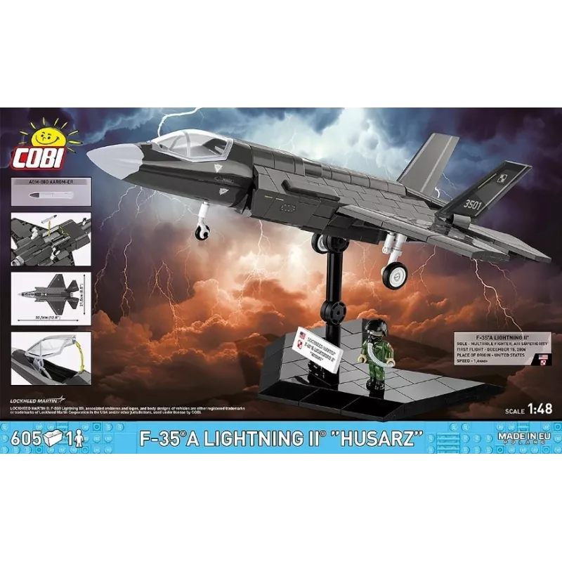 Σετ κατασκευής Cobi F-35A Lightning II — 605 τεμάχια, μοντέλο κλίμακας