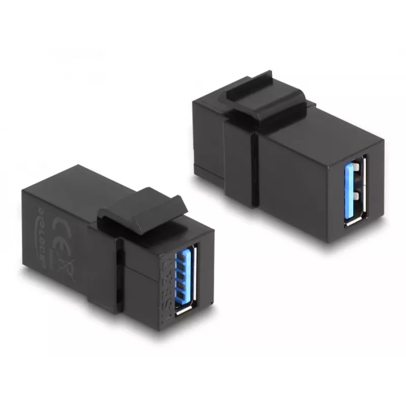 Μονάδα Keystone DeLOCK USB 3.0 A υποδοχή σε A υποδοχή μαύρο 1:1