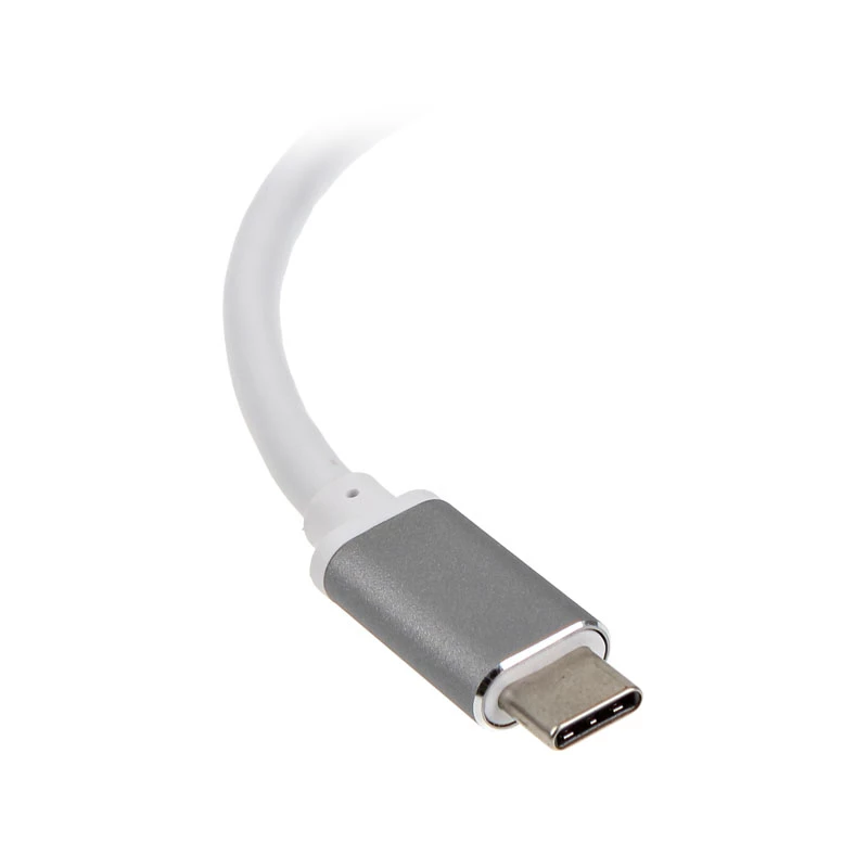 SilverStone SST-EP08C - Προσαρμογέας USB 3.1 Type-C σε HDMI/USB Type C/USB Type A - ασημί