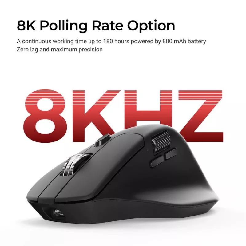 Ποντίκι Keychron M6 Δεξιόχειρας Universal — οπτικό, RF Wireless + Bluetooth + USB-C, 30000 DPI, μαύρο