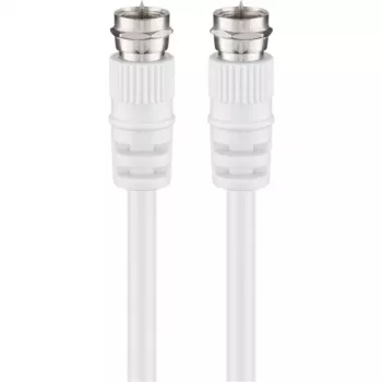Wentronic Goobay καλώδιο σύνδεσης SAT, λευκό, 5 m – βύσμα F σε βύσμα F (11725)