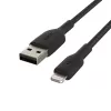 Καλώδιο πλεκτό USB-Lightning 1m μαύρο
