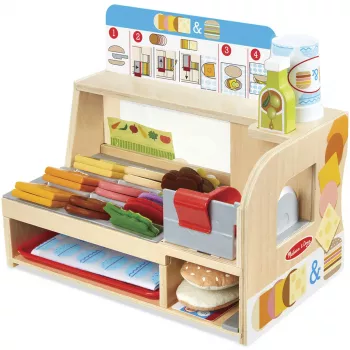 Melissa & Doug Slice & Stack Sandwich Counter 6074860 ξύλινη κουζίνα παιχνιδιού