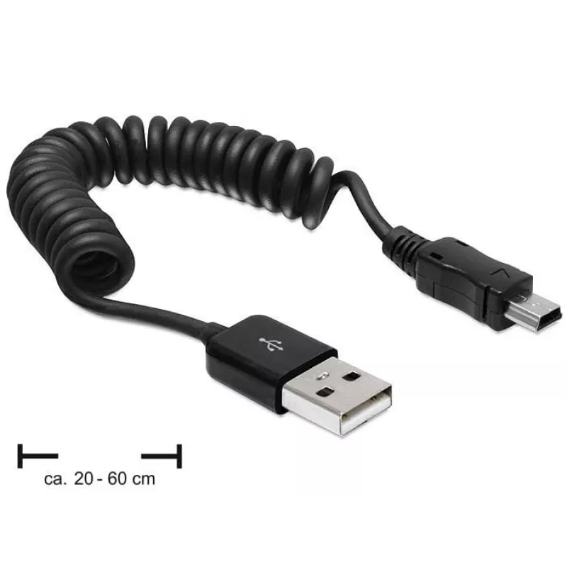 Καλώδιο USB DeLOCK USB 2.0 0,6 m USB A σε Mini-USB A μαύρο