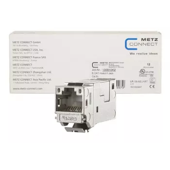 Υποδοχή θηλυκή RJ45 METZ CONNECT 130910KZ Ασημί Υποδοχή θηλυκή 12 τεμ.