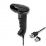 Φορητός σαρωτής barcode QOLTEC 50868 — σαρωτής λέιζερ 1D/2D, USB ενσύρματος & ασύρματος, απόσταση εργασίας 600 mm, μαύρο