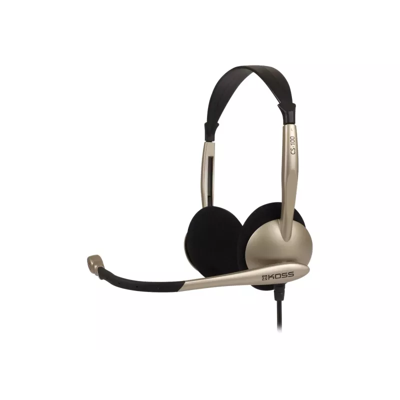 Koss CS100 ενσύρματα ακουστικά on-ear με μικρόφωνο, μαύρο/χρυσό