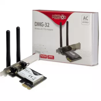 Inter-Tech DMG-32 - Ενσωματωμένο - Ασύρματο - PCI Express - Wi-Fi - 650 Mbit/s - Μαύρο - Ασημί (88888148)