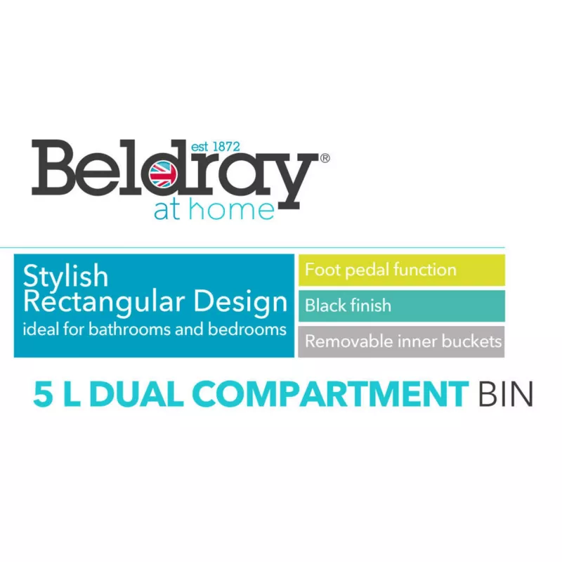 Beldray Dual Compartment Bin LA035235BLKFEU7 5 Λίτρα Μαύρο