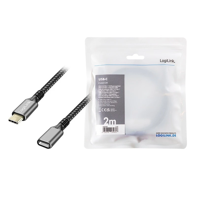 USB 3.2 Gen1 Type-C σε USB-C/F, PD, 2m