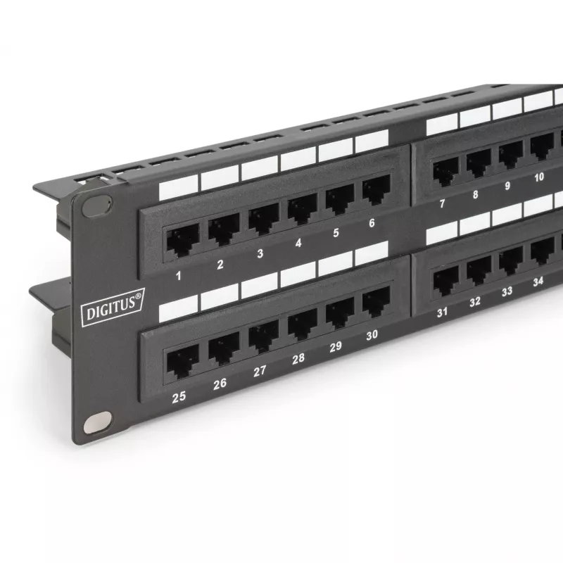 DIGITUS - Patch Panel - RJ-45 X 48 - Γκρι, RAL 7035 - 2U - 48 Ports (DN-91648U)