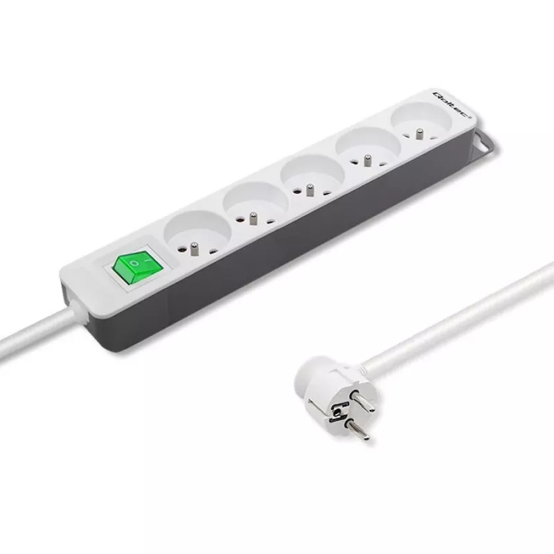 Qoltec 50290 Πολύπριζο 1,8 m 5 πρίζες εσωτερικού χώρου λευκό