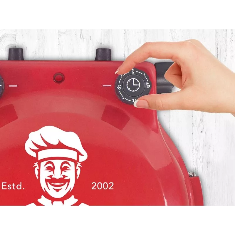 Beper P101CUD300 Party Line φούρνος πίτσας, 1200 W, 400°C, πυρίμαχη πέτρα 31 cm, κόκκινος