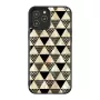 Θήκη προστασίας iKins για Apple iPhone 12 / 12 Pro — μοτίβο πυραμίδων, μαύρο