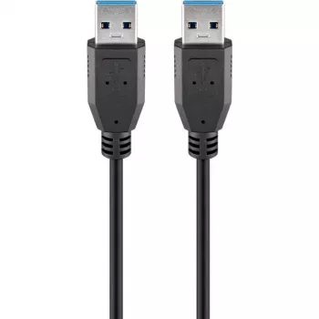 Wentronic Goobay Καλώδιο USB 3.0 SuperSpeed, Μαύρο, 1,8 m - Βύσμα USB 3.0 (Type A) > Βύσμα USB 3.0 (Type A) (93928)
