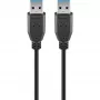 Wentronic Goobay Καλώδιο USB 3.0 SuperSpeed, Μαύρο, 1,8 m - Βύσμα USB 3.0 (Type A) > Βύσμα USB 3.0 (Type A) (93928)