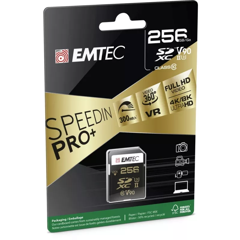 Κάρτα μνήμης Emtec 256 GB UHS-II SpeedIN Pro+