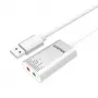 Unitek Y-247A στερεοφωνική κάρτα ήχου USB, USB 2.0 τύπου A σε 2x minijack 3,5 mm, αλουμίνιο, 47 x 28 mm, ασημί