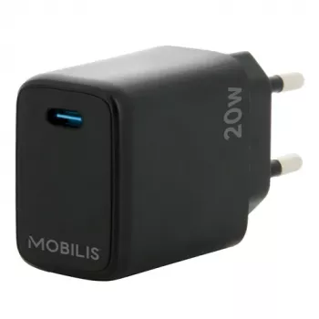 Mobilis - Τροφοδοτικό - γρήγορο - 20 Watt - PD/PPS (24 Pin USB-C) - Μαύρο - Ευρώπη (001361)