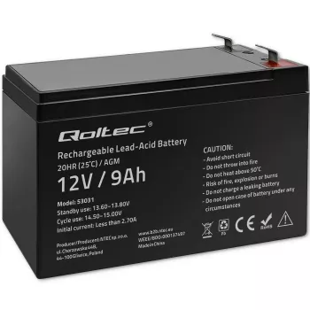 Μπαταρία UPS QOLTEC 53031 12V 9Ah πράσινη, 152×94×65 mm, 2,35 kg