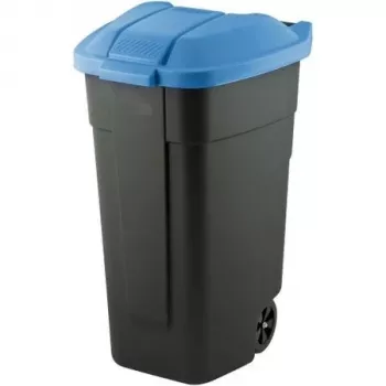 Curver κάδος απορριμμάτων μαύρο 110 L / καπάκι μπλε