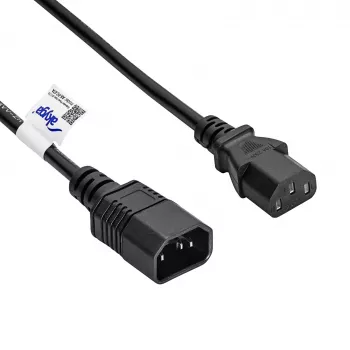 Akyga AK-PC-07A καλώδιο επέκτασης τροφοδοσίας IEC C14 σε IEC C13, 3x 0,75 mm², 3 m, μαύρο