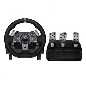 Logitech G920 Driving Force τιμόνι αγώνων με πετάλια για Xbox One και PC, USB, μαύρο (941-000123)