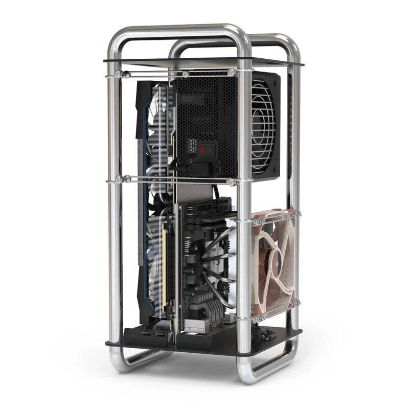 Κουτί υπολογιστή Streacom DA6 XL Mini-ITX θήκη - χρώμιο