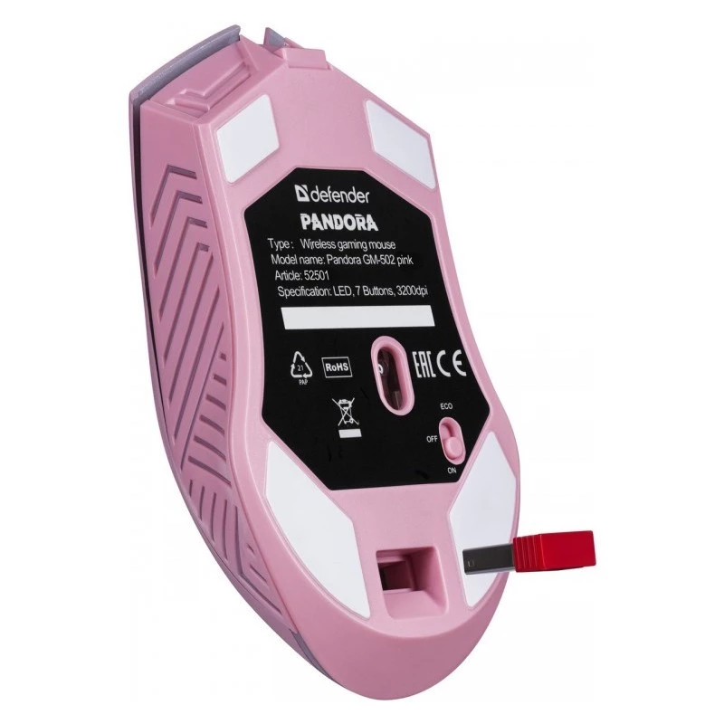 Ασύρματο Gaming Ποντίκι DEFENDER P ANDORA PINK Διασύνδεση