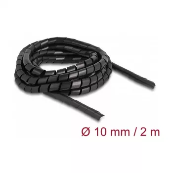 DeLOCK Εύκαμπτος σπιράλ σωλήνας 2m x 10mm μαύρο