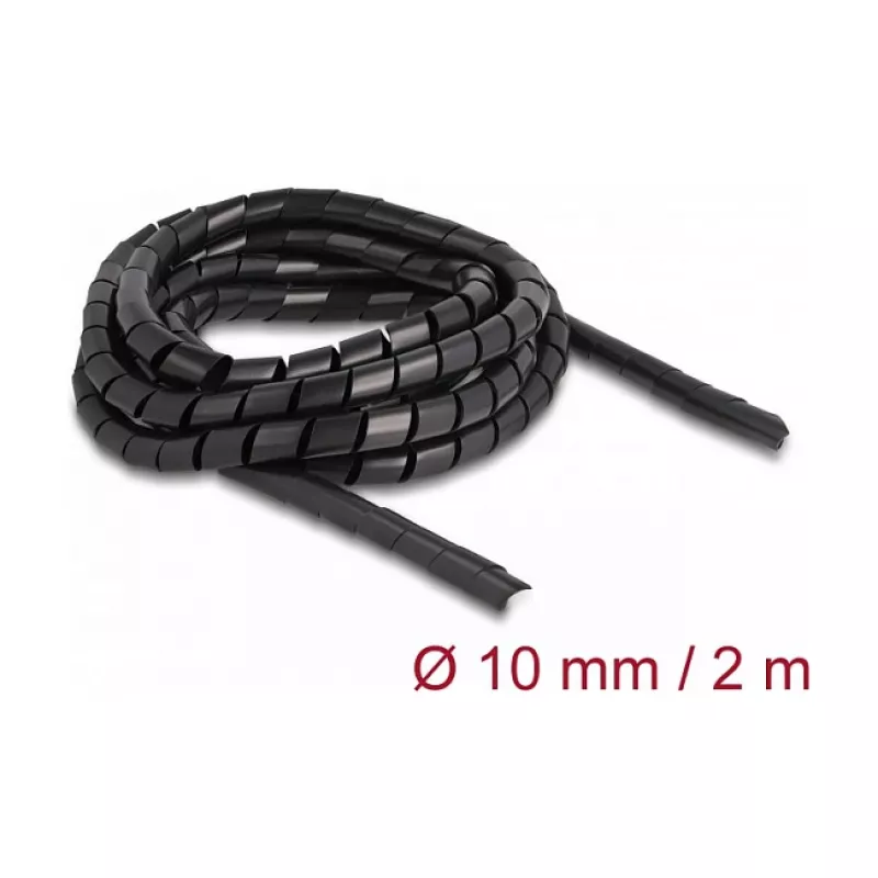 DeLOCK Εύκαμπτος σπιράλ σωλήνας 2m x 10mm μαύρο