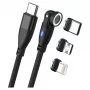 Καλώδιο USB RealPower MagneticCharge 100 1m USB-C μαύρο