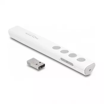 DeLOCK USB Laser Presenter, λευκό, ασύρματο, δέκτης USB-RF Nano