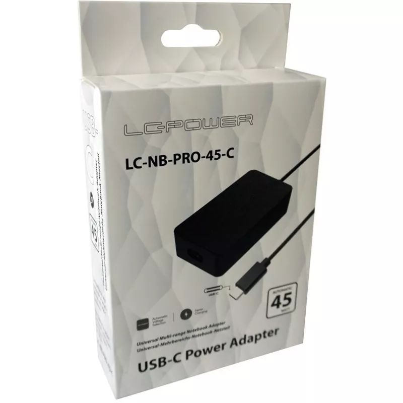 LC Power LC-NB-PRO-45-C - Τροφοδοτικό - AC 110-240 V - 45 Watt - μαύρο