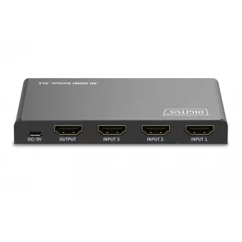Digitus διακόπτης HDMI 4K 3x1 μέταλλο μαύρο 18 Gbit/s