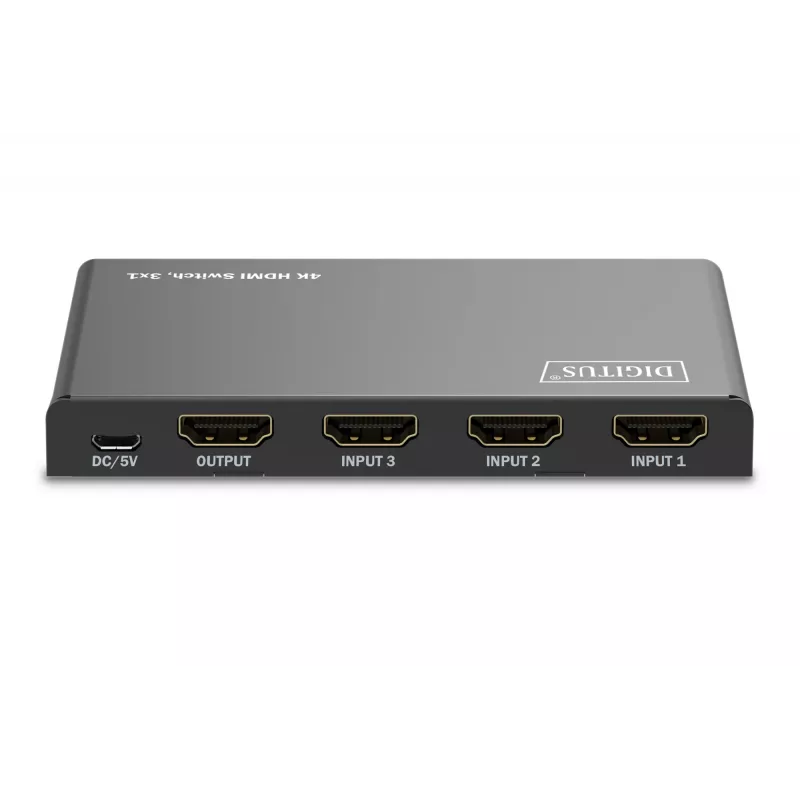 Digitus διακόπτης HDMI 4K 3x1 μέταλλο μαύρο 18 Gbit/s