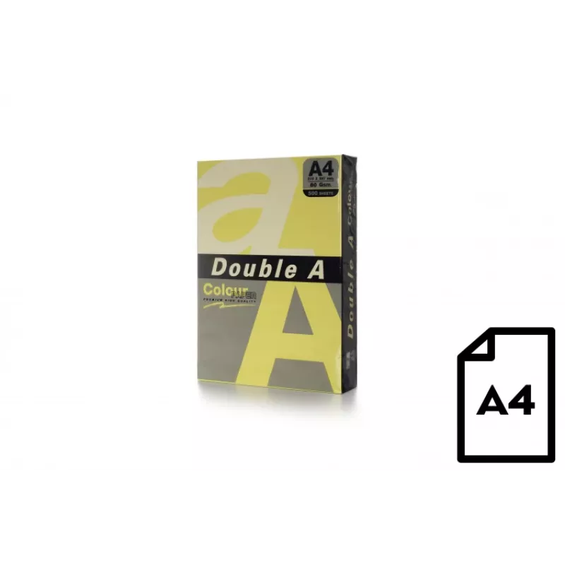 Χρωματιστό χαρτί Double A, 80g, A4, 500 φύλλα, βούτυρο
