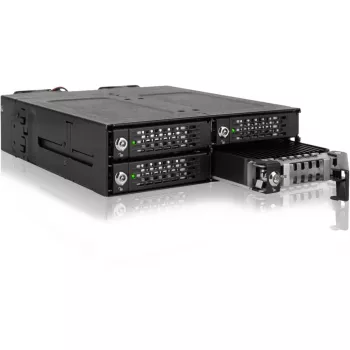 ICY DOCK - ToughArmor MB720MK-B V3 - 4x PCIe 4.0 M.2 NVMe σε 4x OCuLink σε 1x υποδοχή 5,25 Κινητό πλαίσιο Μεταλλικό μαύρο με κλείδωμα (Tri-Mode-συμβατό)